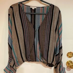 American Eagle Striped Boho Blouse